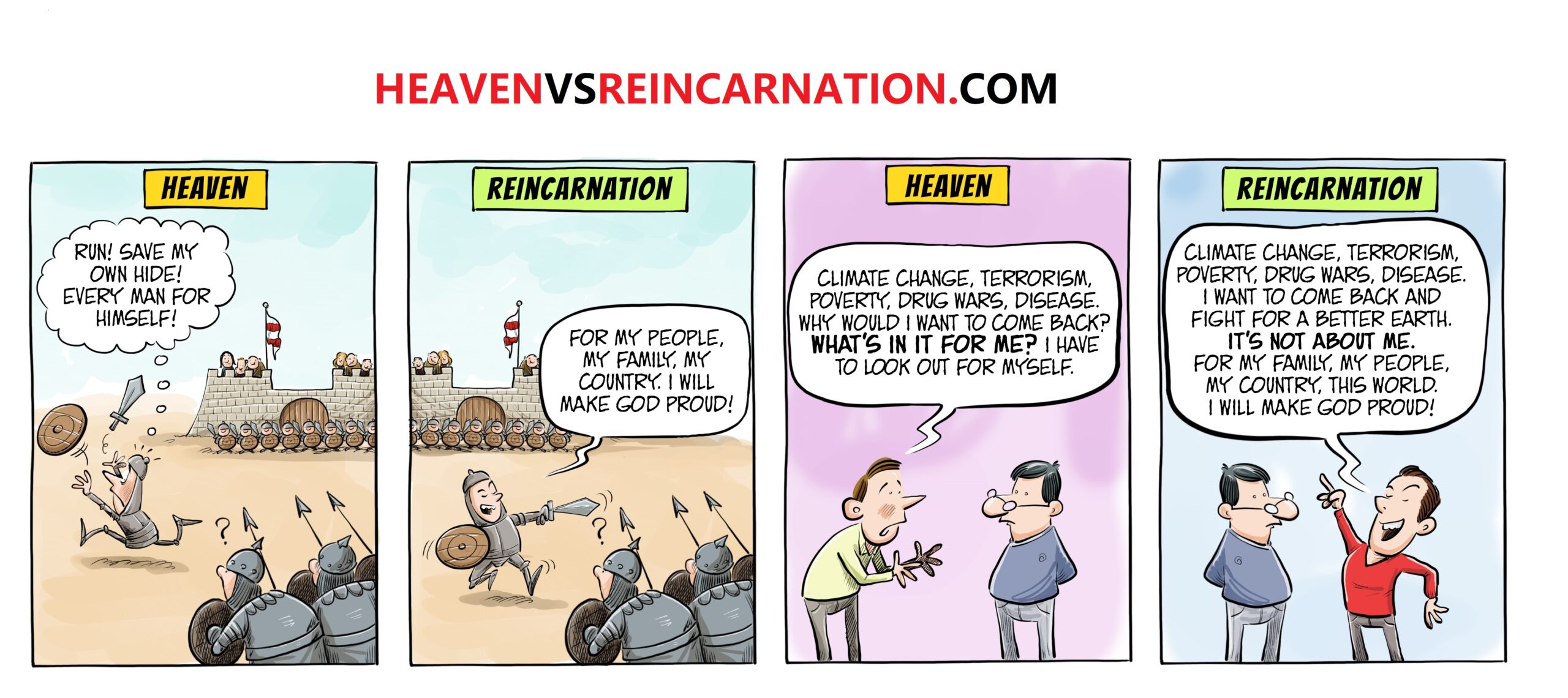 Difference between Heaven & Reincarnation – Coward & the Hero!