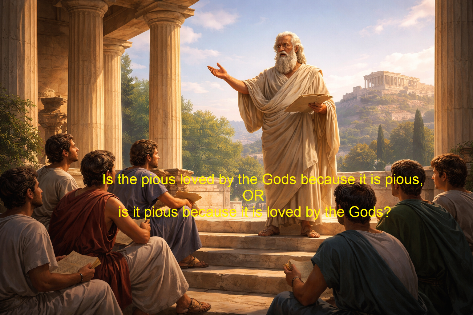 Is the pious loved by the Gods because it is pious, or is it pious because it is loved by the Gods?