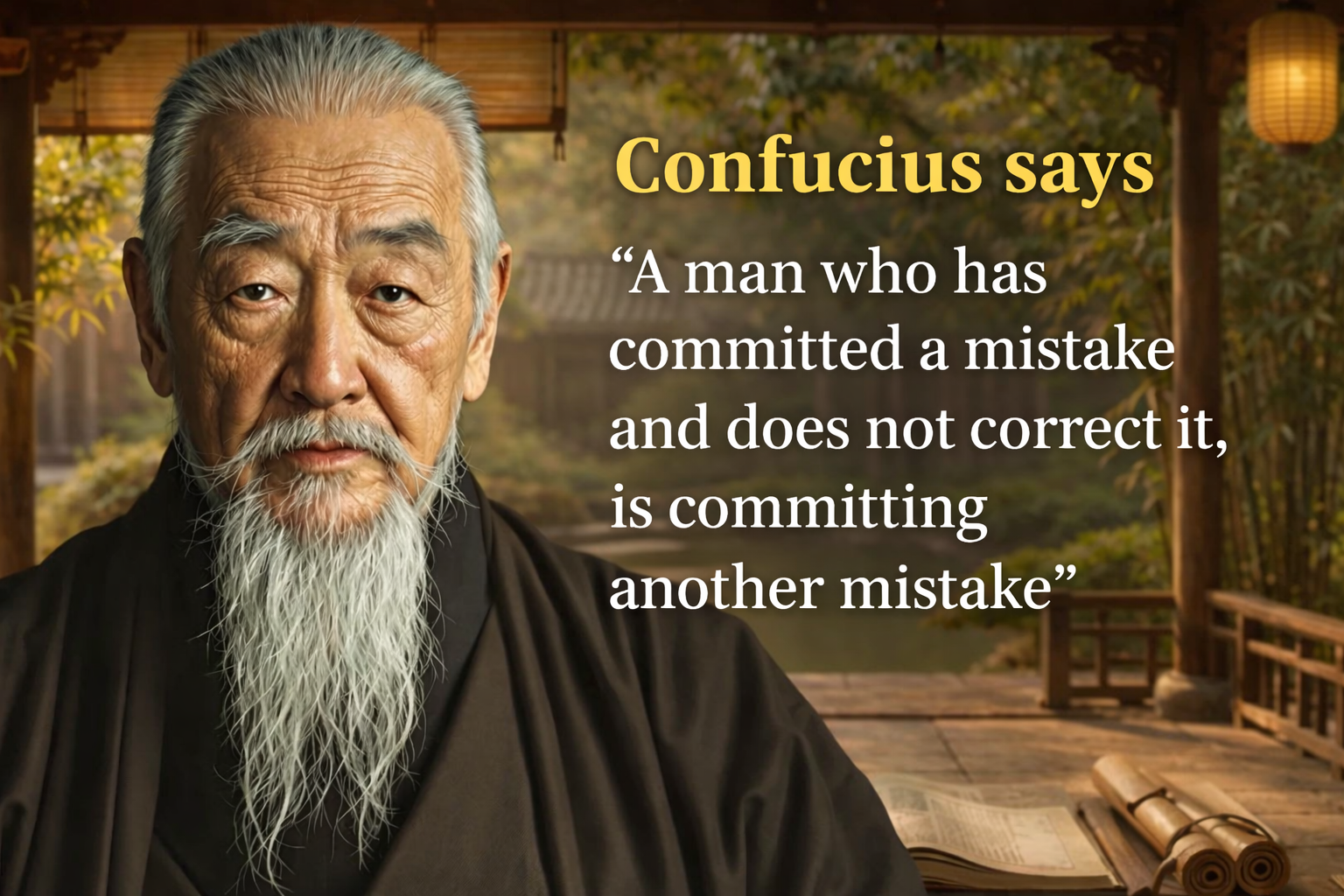 Confucius Says: “A man who has committed a mistake and does not correct it, is committing another mistake”